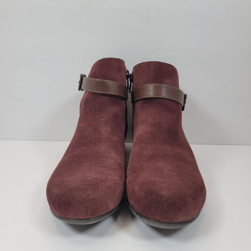 Comfortiva Women's Burgundy Ankle Zip Leather Boots 8351622 US Size 7.5W - Picture 3 of 8